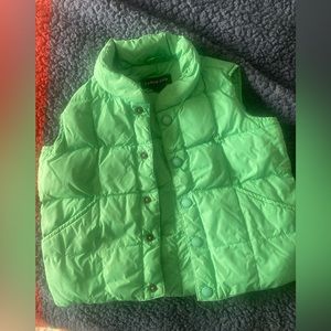 Lands End green puffer vest. Size 2T. Unisex. Barely used.